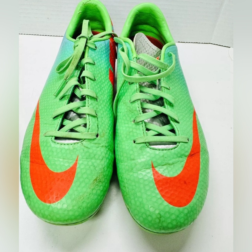 Nike 5.5Y "Mercurial" Green Red Blue Soccer Cleats (2013) 553631-380
